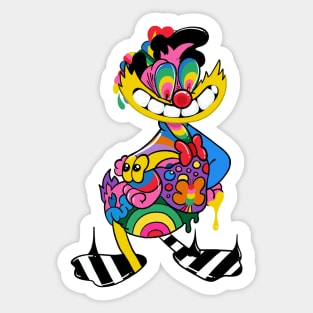 Trippy Cartoon Character Sticker